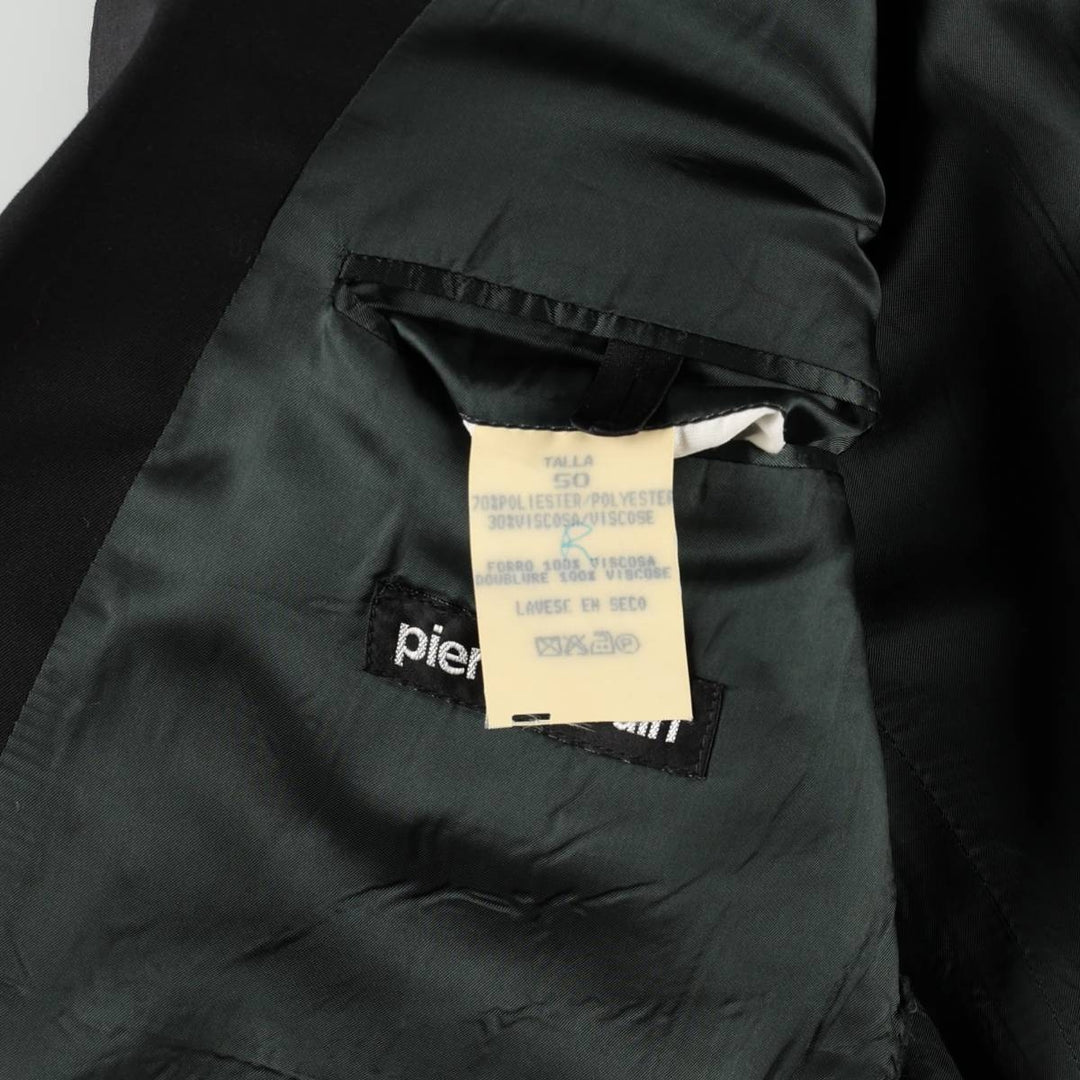 Pierre Cardin Peak Lapel Double-Breasted Tailored Jacket, Men's Size L (approx.) polyester black type Vintage Second Hand