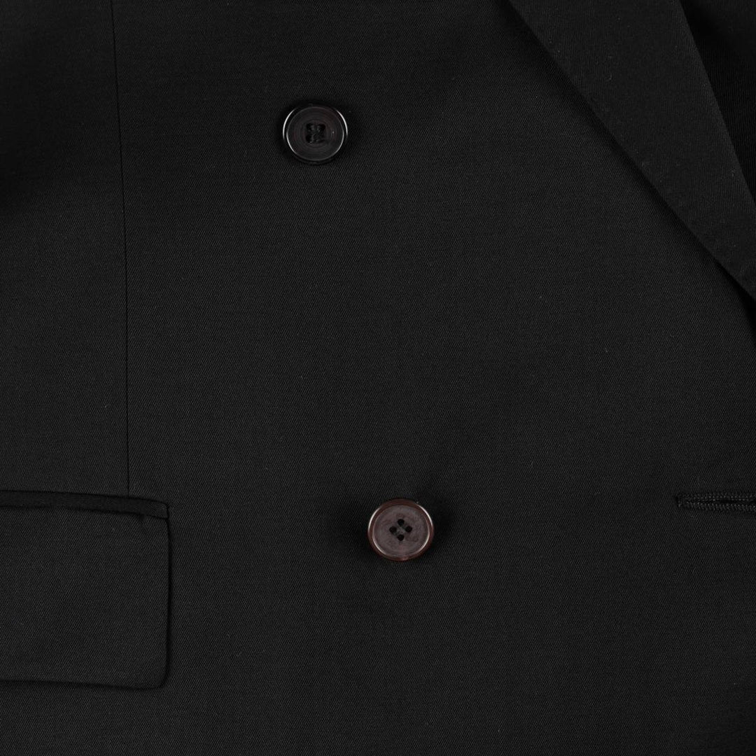 Pierre Cardin Peak Lapel Double-Breasted Tailored Jacket, Men's Size L (approx.) polyester black type Vintage Second Hand