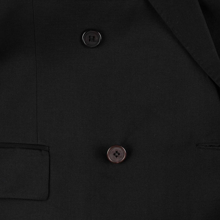 Pierre Cardin Peak Lapel Double-Breasted Tailored Jacket, Men's Size L (approx.) polyester black type Vintage Second Hand