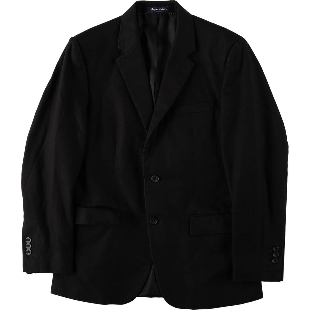Aquascutum Cotton Tailored Jacket, Men's Size XL (approx.) cotton black type Vintage Second Hand