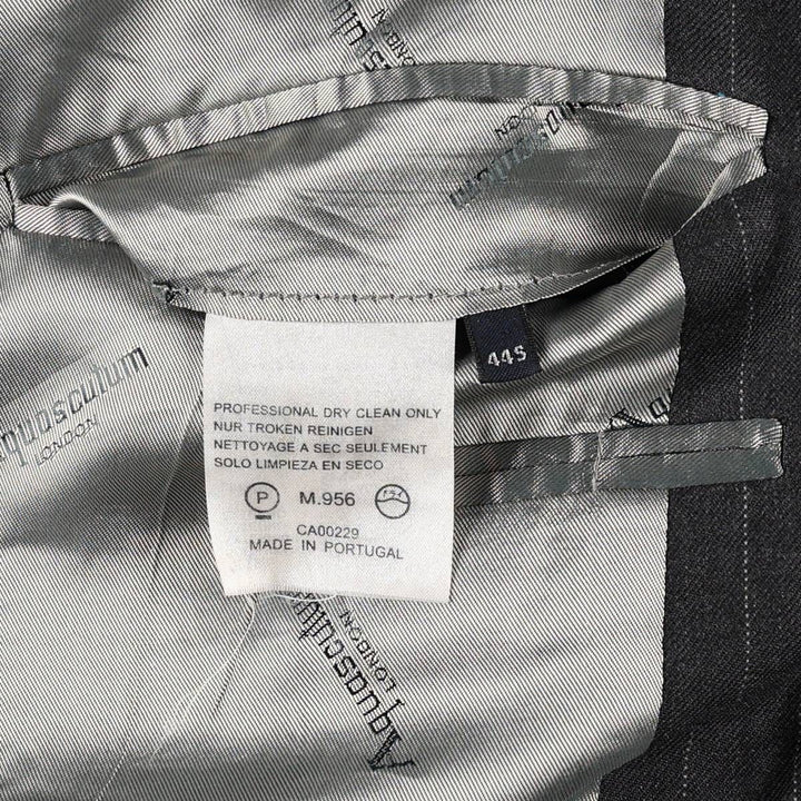 Aquascutum Stripe Pattern Wool Tailored Jacket, Men's Size XL (approx.) wool Charcoal Vintage Second Hand