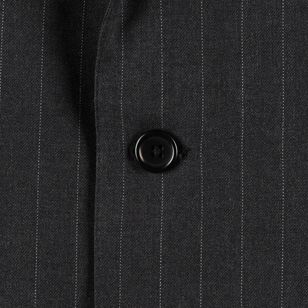 Aquascutum Stripe Pattern Wool Tailored Jacket, Men's Size XL (approx.) wool Charcoal Vintage Second Hand