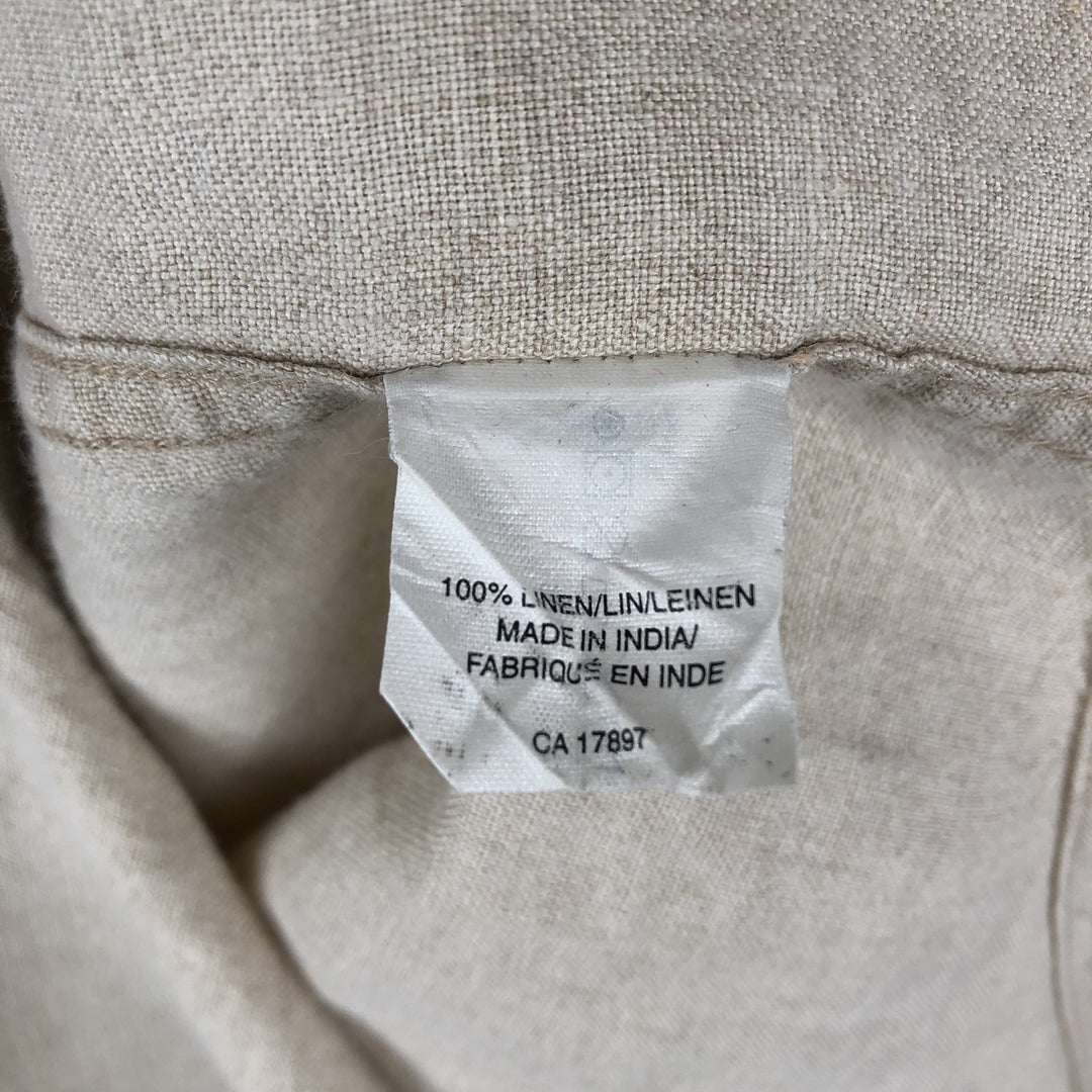 GAP Long-Sleeve Linen Shirt, Men's Size M (approx.) linen unbleached Vintage Second Hand