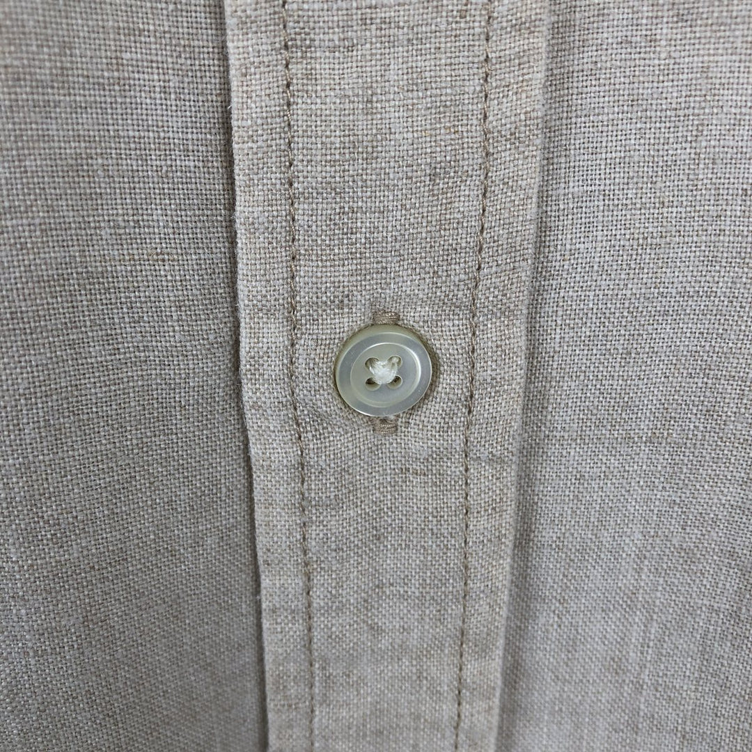 GAP Long-Sleeve Linen Shirt, Men's Size M (approx.) linen unbleached Vintage Second Hand
