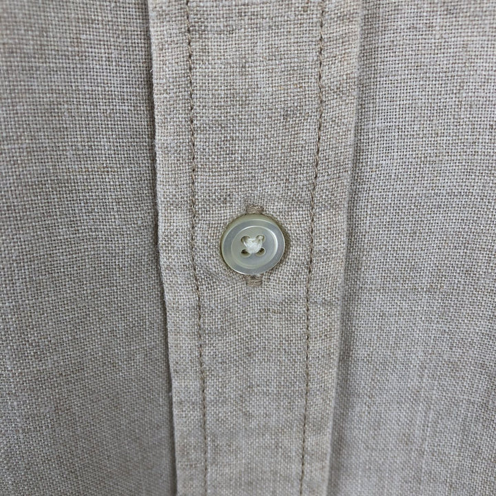 GAP Long-Sleeve Linen Shirt, Men's Size M (approx.) linen unbleached Vintage Second Hand