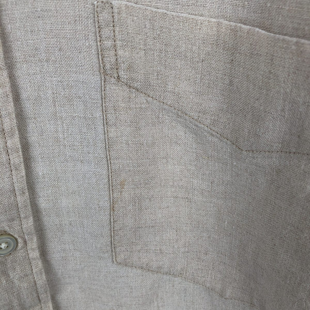 GAP Long-Sleeve Linen Shirt, Men's Size M (approx.) linen unbleached Vintage Second Hand
