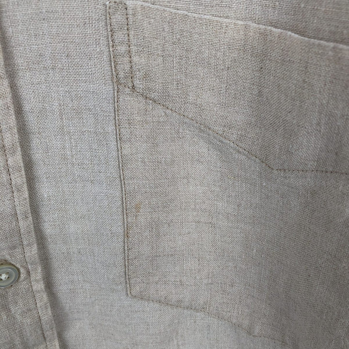 GAP Long-Sleeve Linen Shirt, Men's Size M (approx.) linen unbleached Vintage Second Hand