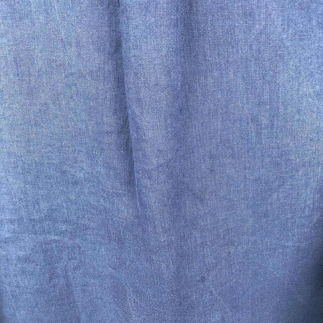 Ralph Lauren long-sleeved linen button-down shirt, men's size XXL linen navy blue type Vintage Second Hand