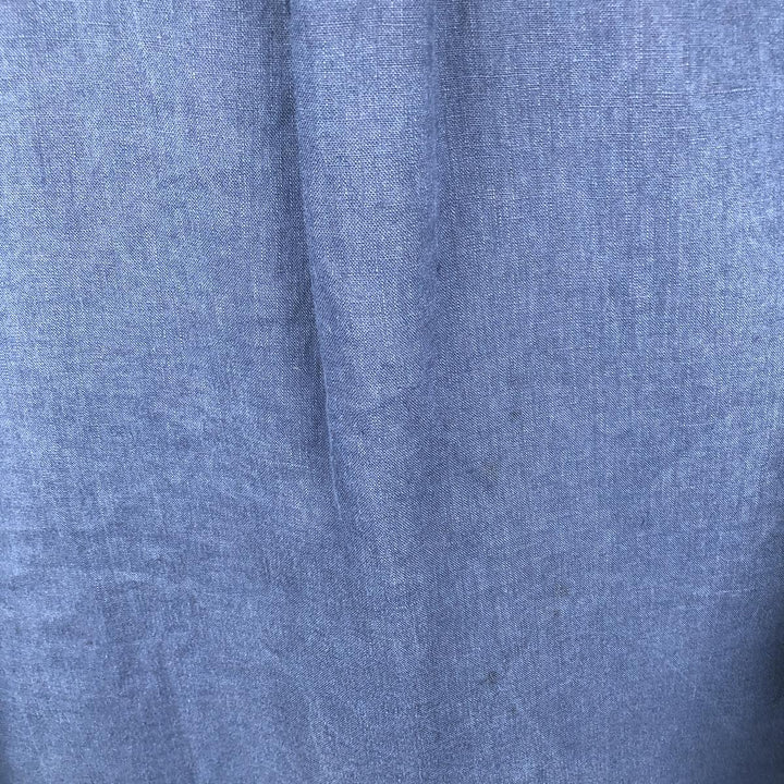 Ralph Lauren long-sleeved linen button-down shirt, men's size XXL linen navy blue type Vintage Second Hand