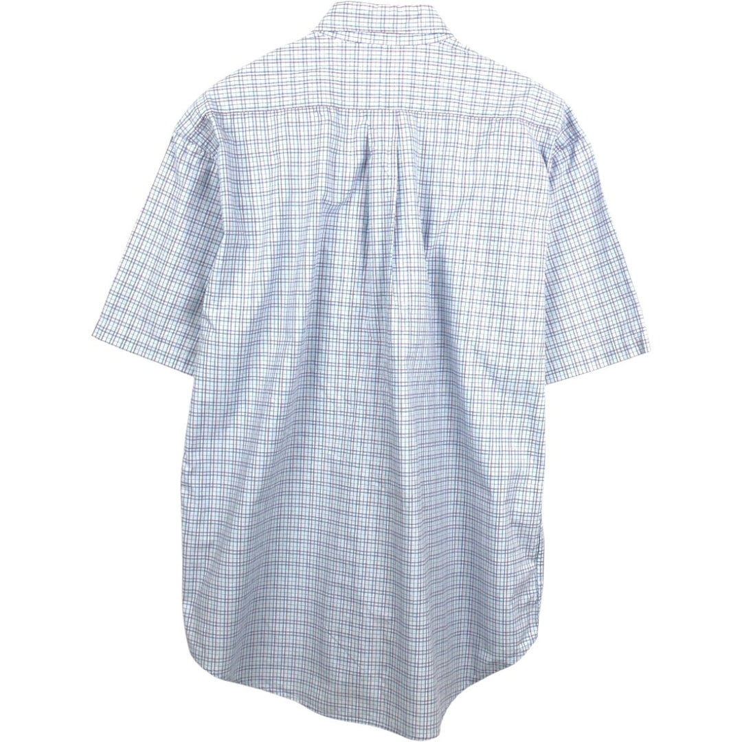 Ralph Lauren BLAKE short sleeve button down check shirt men's XL size cotton Blue type light blue Vintage Second Hand