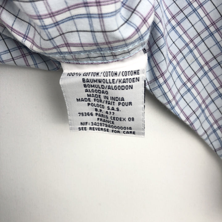 Ralph Lauren BLAKE short sleeve button down check shirt men's XL size cotton Blue type light blue Vintage Second Hand