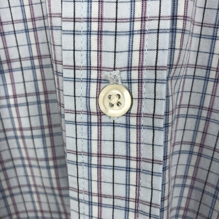 Ralph Lauren BLAKE short sleeve button down check shirt men's XL size cotton Blue type light blue Vintage Second Hand