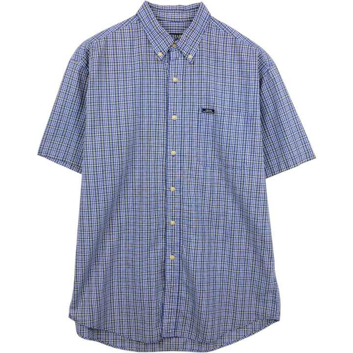 Ralph Lauren CHAPS short sleeve button down check shirt men's size L cotton blue type Vintage Second Hand