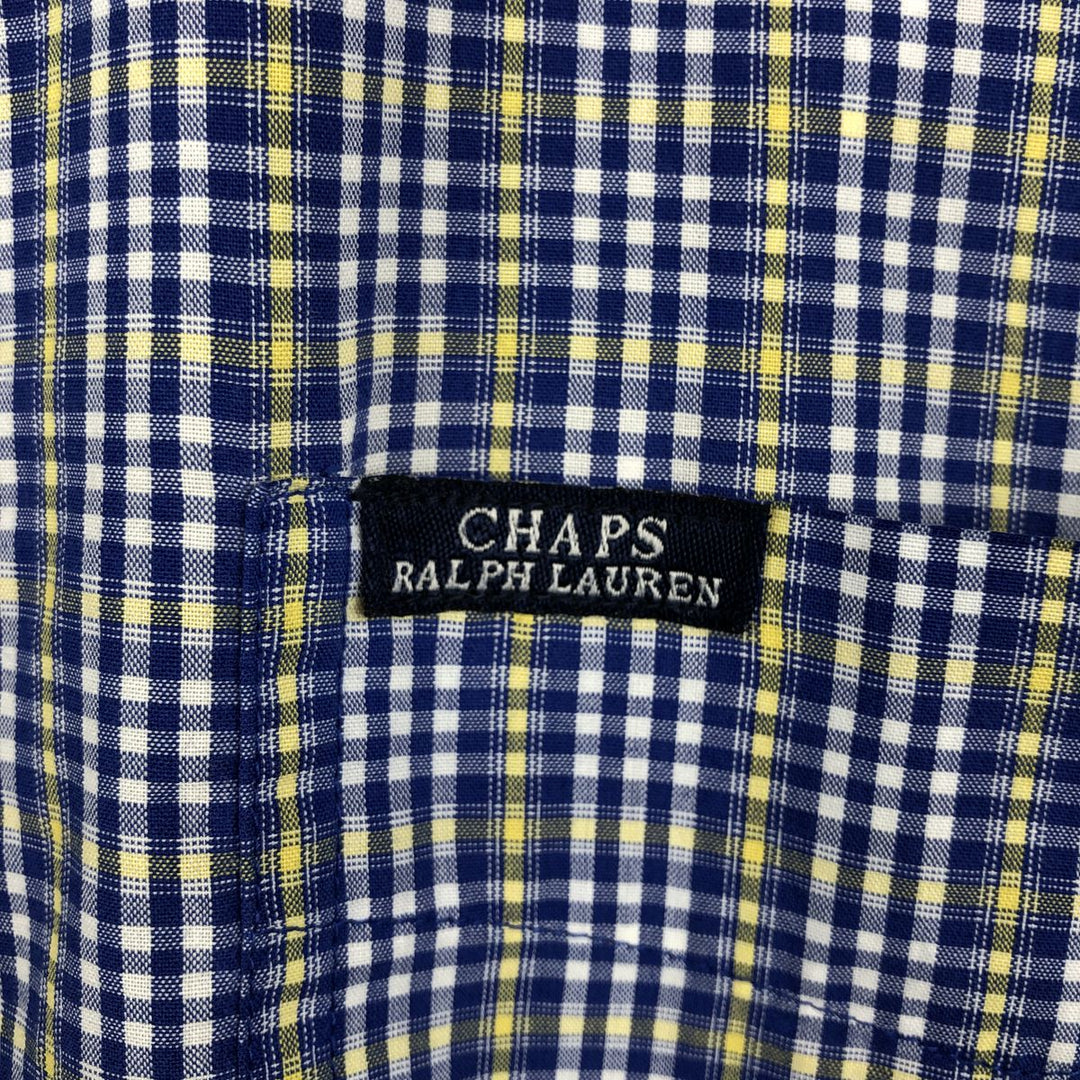 Ralph Lauren CHAPS short sleeve button down check shirt men's size L cotton blue type Vintage Second Hand
