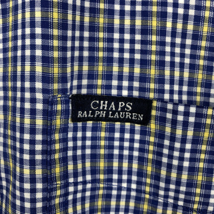 Ralph Lauren CHAPS short sleeve button down check shirt men's size L cotton blue type Vintage Second Hand
