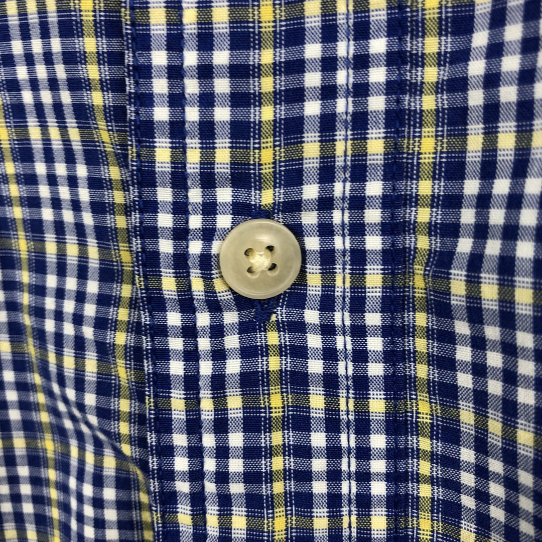 Ralph Lauren CHAPS short sleeve button down check shirt men's size L cotton blue type Vintage Second Hand