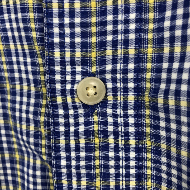 Ralph Lauren CHAPS short sleeve button down check shirt men's size L cotton blue type Vintage Second Hand