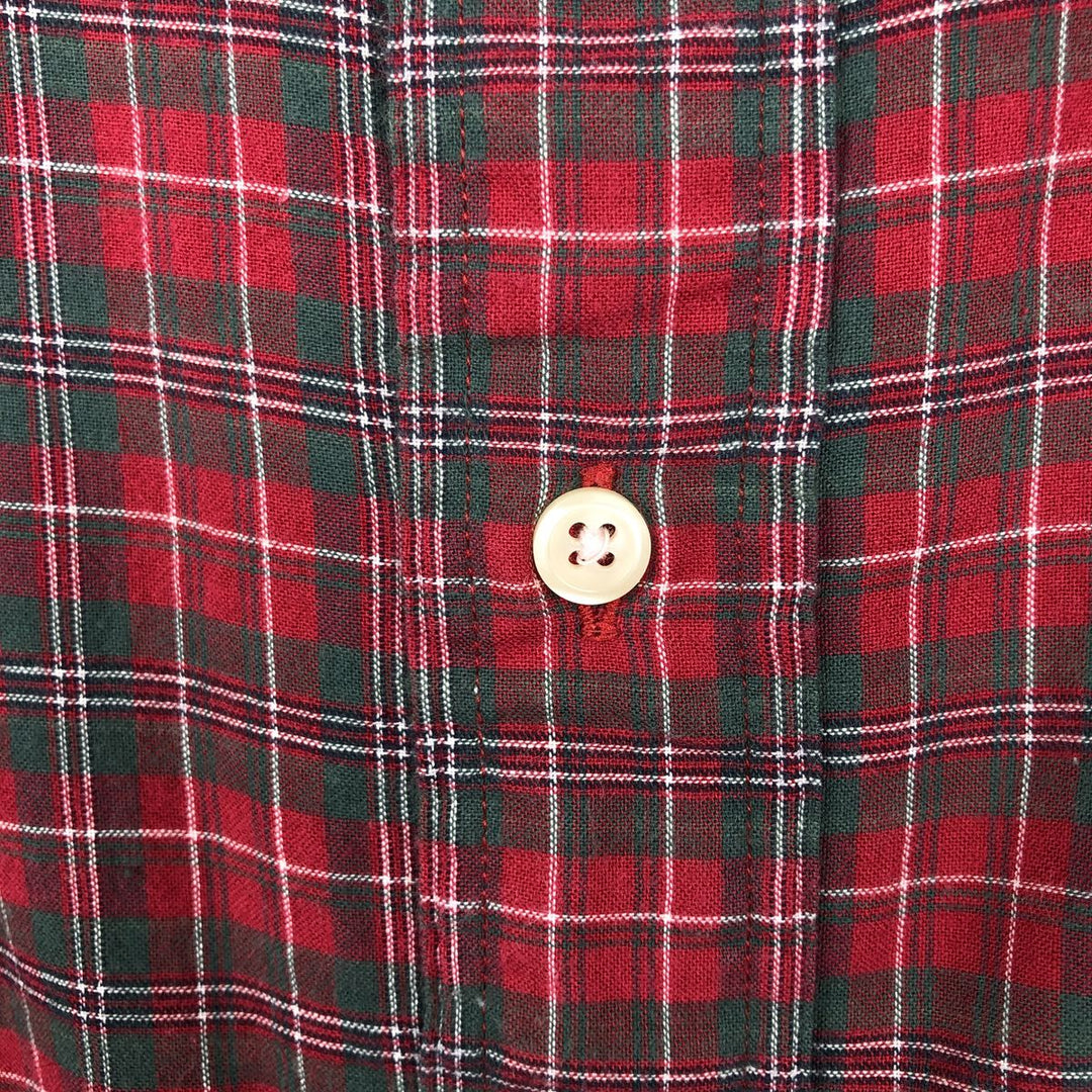Ralph Lauren BLAKE short sleeve button down check shirt, men's size L cotton red type Vintage Second Hand