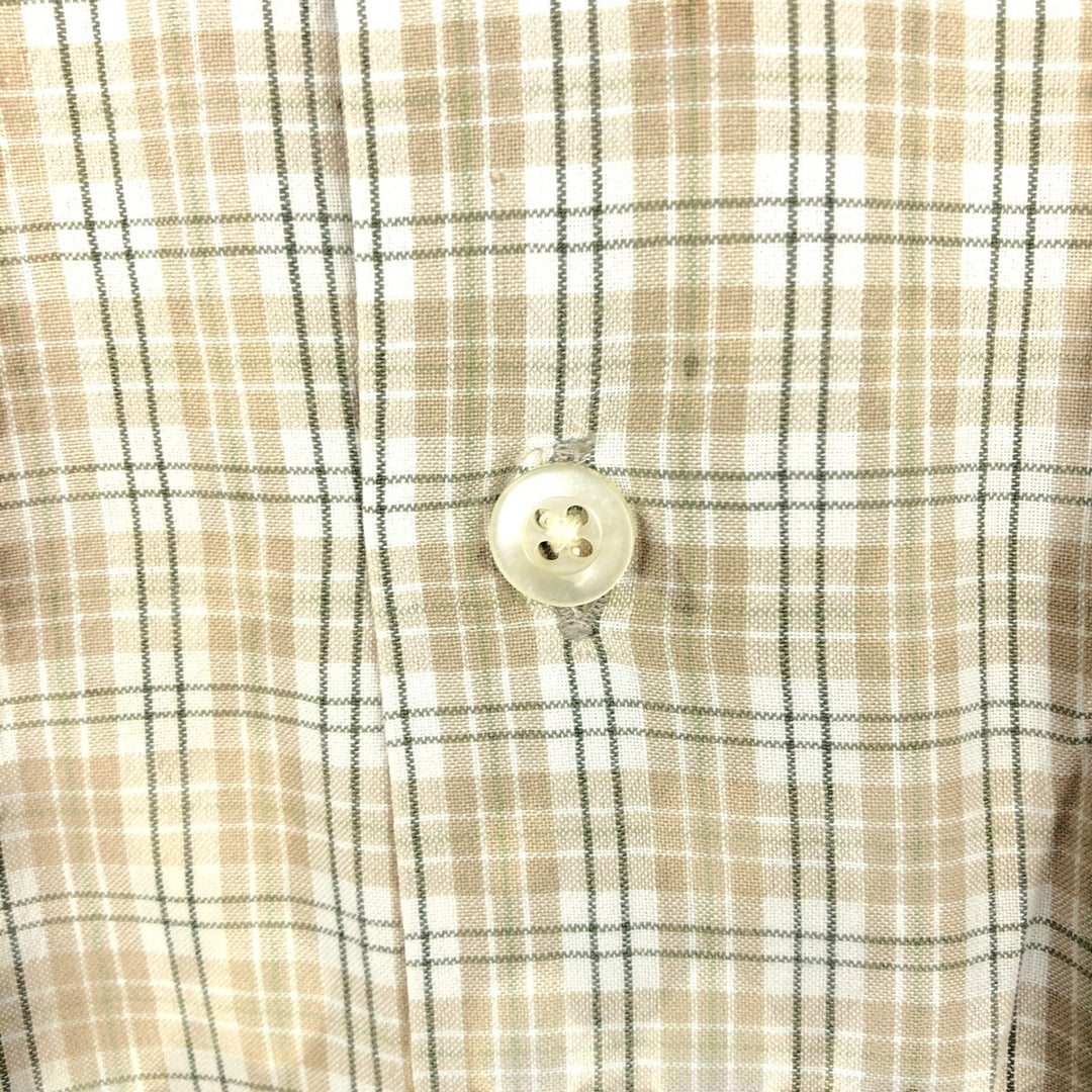 Ralph Lauren RALPH LAUREN SPORT Short-Sleeve Button-Down Check Shirt, Boxy Shirt, Men's Size XL (approx.) cotton Beige type Vintage Second Hand