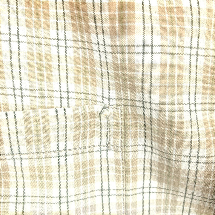 Ralph Lauren RALPH LAUREN SPORT Short-Sleeve Button-Down Check Shirt, Boxy Shirt, Men's Size XL (approx.) cotton Beige type Vintage Second Hand