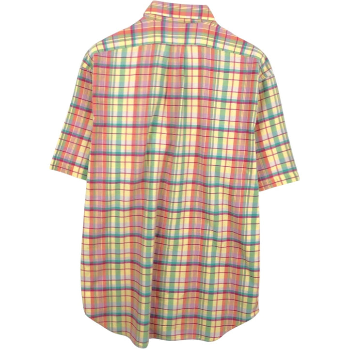 Ralph Lauren BLAKE Madras Check Short Sleeve Button Down Check Shirt Men's L size cotton yellow type Vintage Second Hand