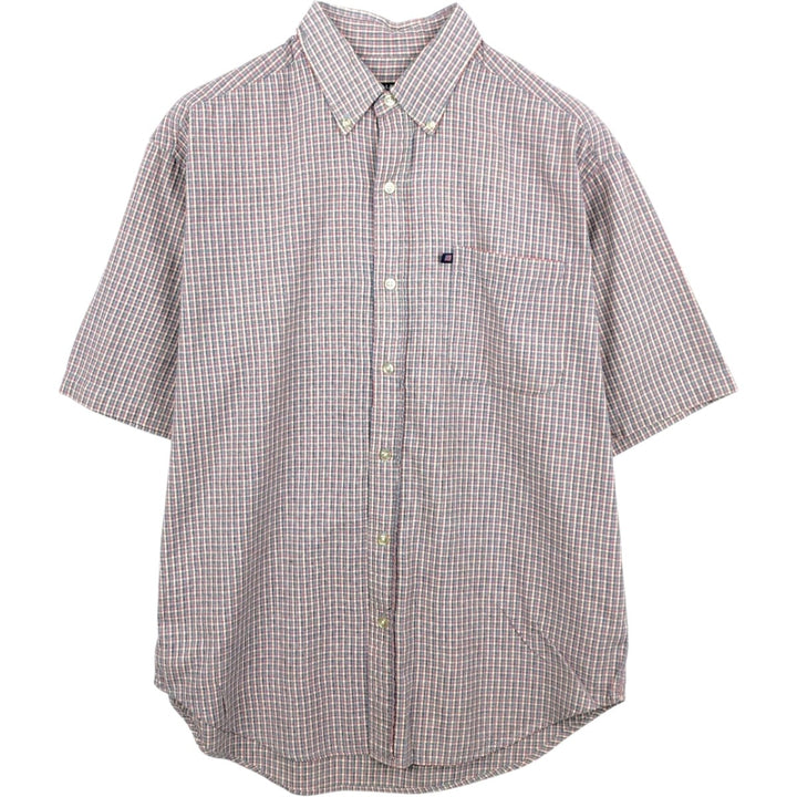 2000'S Ralph Lauren Polo Jeans Company short-sleeved button-down check shirt, men's size M cotton Blue type light blue Vintage Second Hand