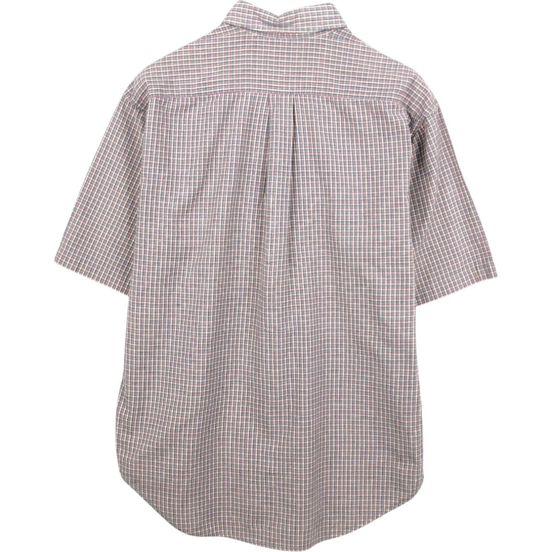 2000'S Ralph Lauren Polo Jeans Company short-sleeved button-down check shirt, men's size M cotton Blue type light blue Vintage Second Hand