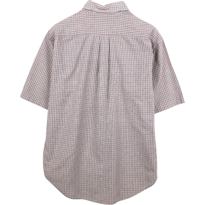 2000'S Ralph Lauren Polo Jeans Company short-sleeved button-down check shirt, men's size M cotton Blue type light blue Vintage Second Hand