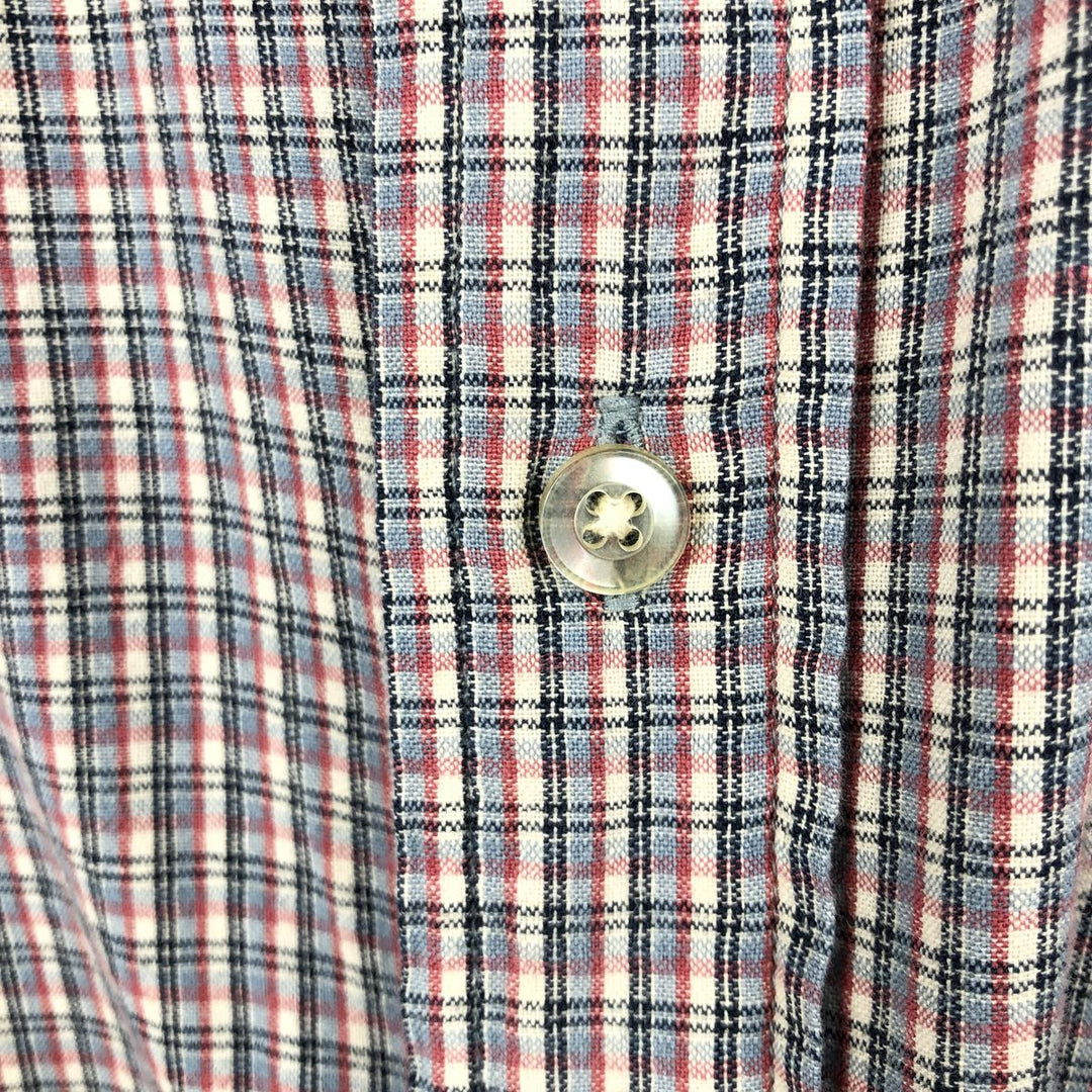 2000'S Ralph Lauren Polo Jeans Company short-sleeved button-down check shirt, men's size M cotton Blue type light blue Vintage Second Hand