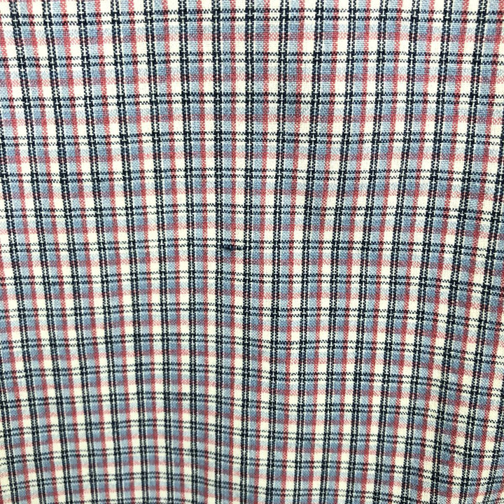 2000'S Ralph Lauren Polo Jeans Company short-sleeved button-down check shirt, men's size M cotton Blue type light blue Vintage Second Hand