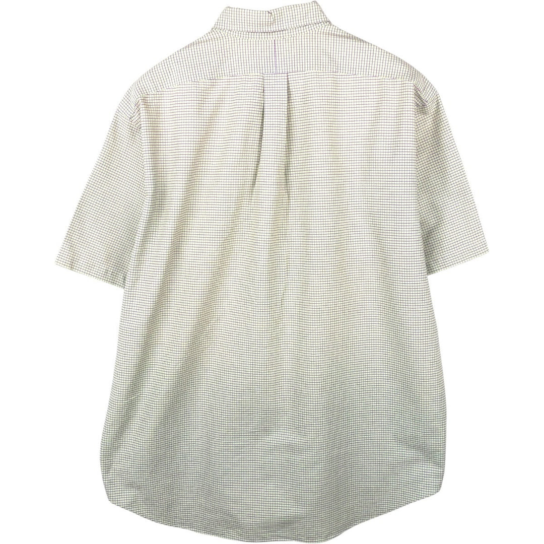 Ralph Lauren BLAKE short sleeve button down check shirt men's XL size cotton green type yellow green Vintage Second Hand