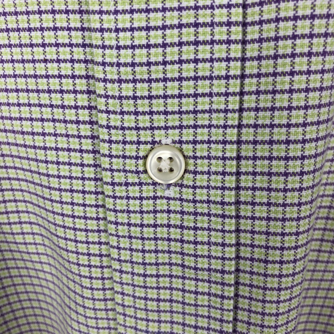 Ralph Lauren BLAKE short sleeve button down check shirt men's XL size cotton green type yellow green Vintage Second Hand