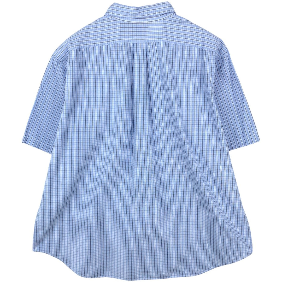 Ralph Lauren Classic Fit Short Sleeve Button Down Check Shirt Men's XXL cotton Blue type light blue Vintage Second Hand