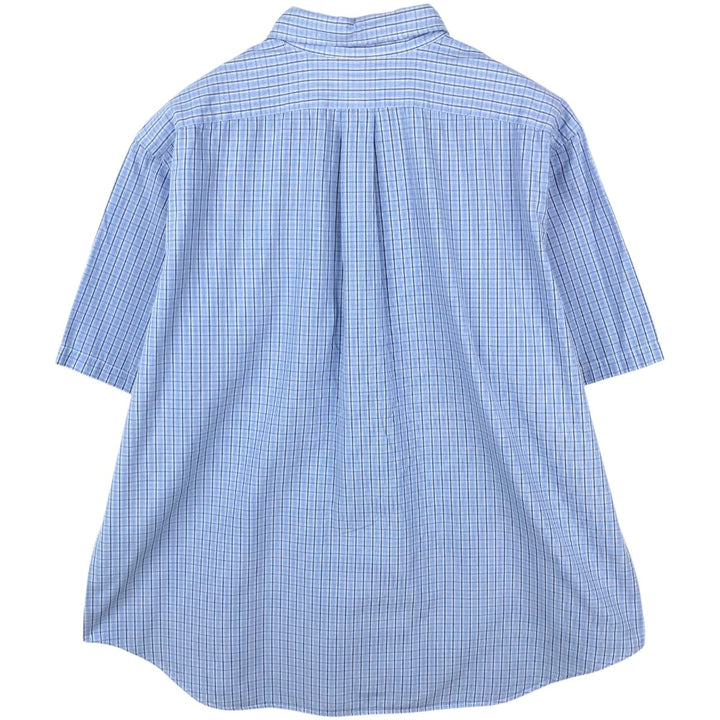 Ralph Lauren Classic Fit Short Sleeve Button Down Check Shirt Men's XXL cotton Blue type light blue Vintage Second Hand