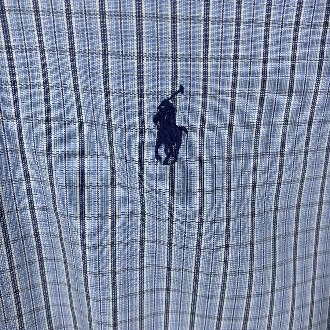 Ralph Lauren Classic Fit Short Sleeve Button Down Check Shirt Men's XXL cotton Blue type light blue Vintage Second Hand