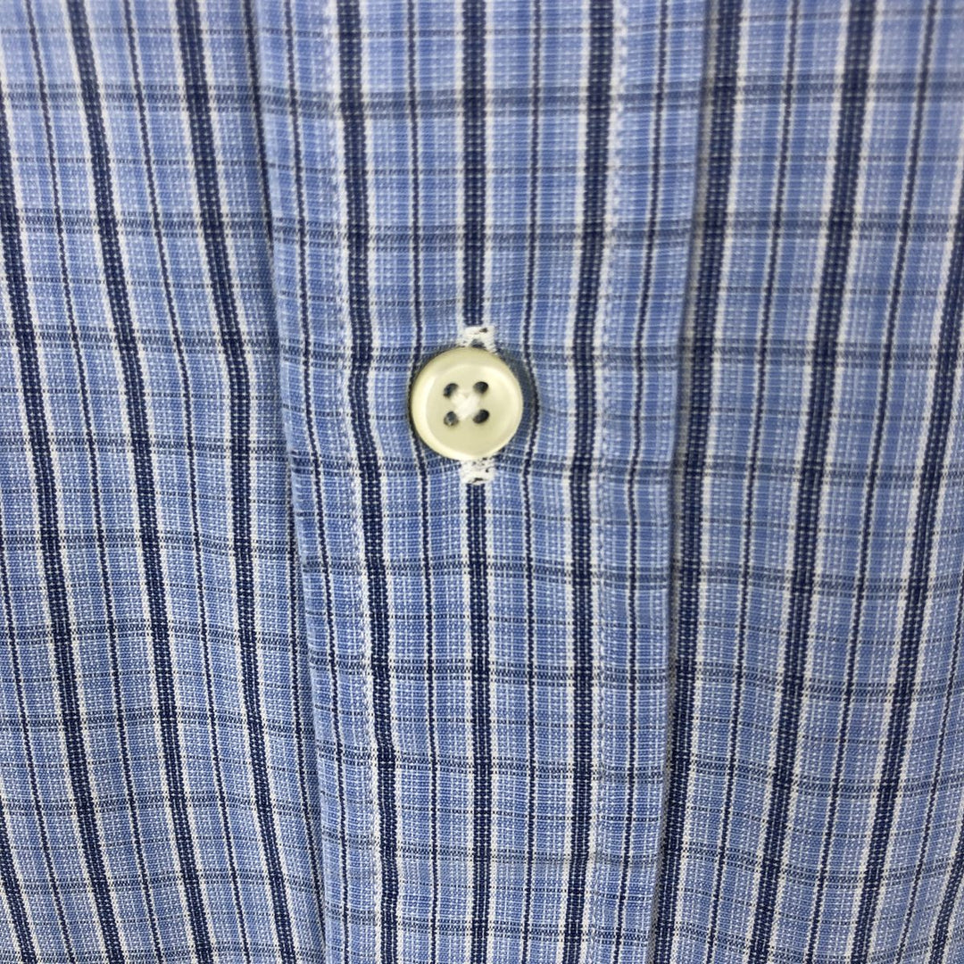 Ralph Lauren Classic Fit Short Sleeve Button Down Check Shirt Men's XXL cotton Blue type light blue Vintage Second Hand