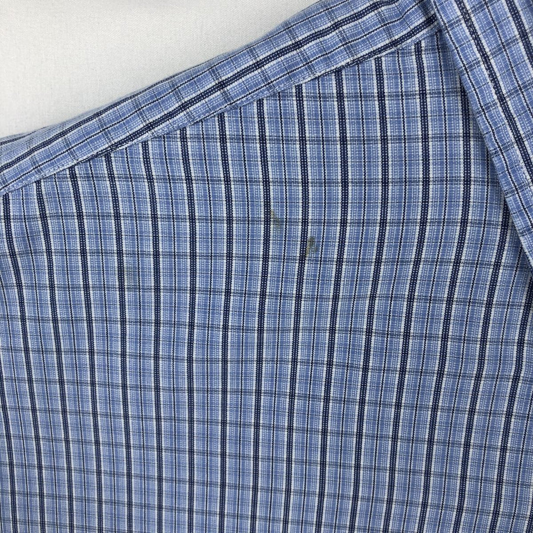 Ralph Lauren Classic Fit Short Sleeve Button Down Check Shirt Men's XXL cotton Blue type light blue Vintage Second Hand