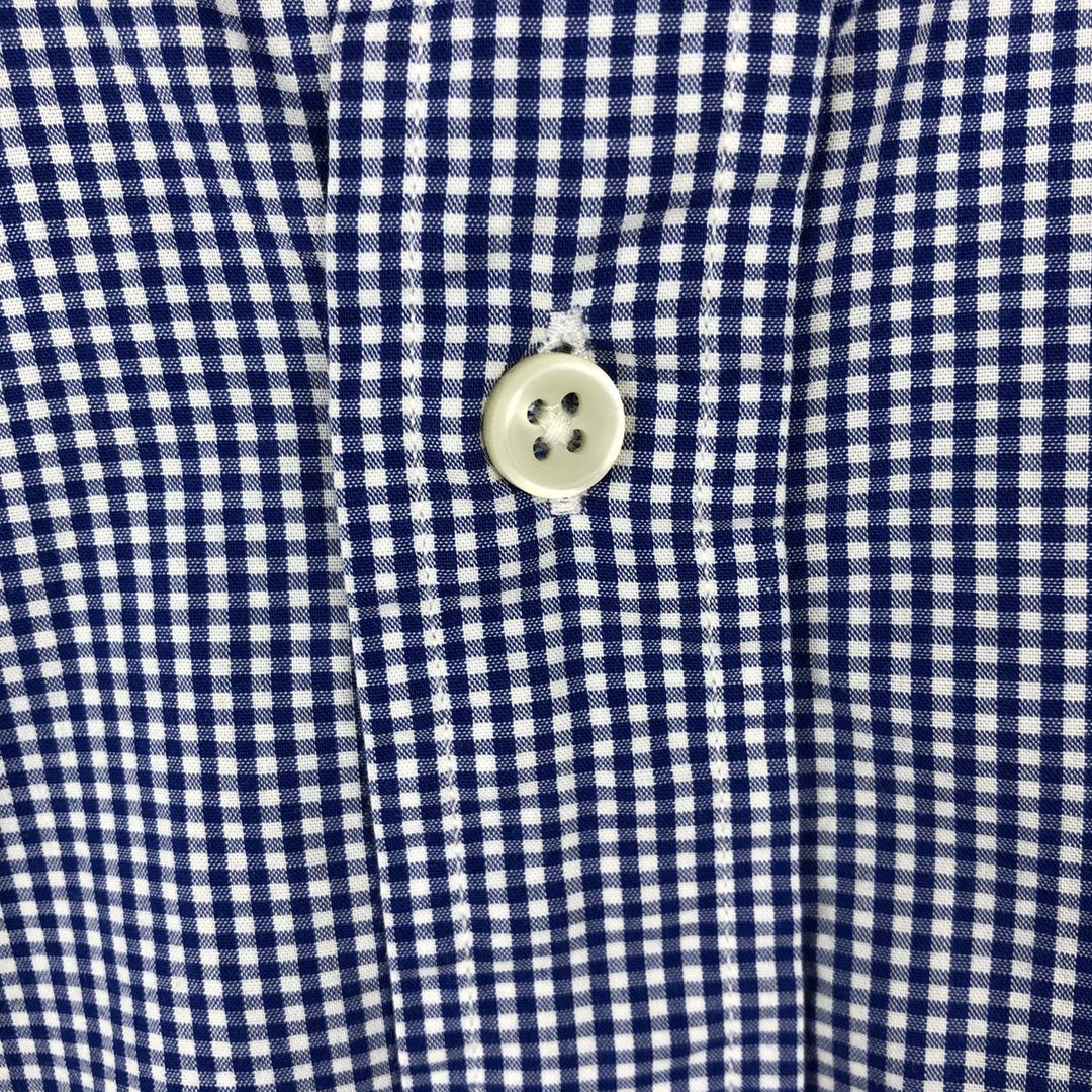 Ralph Lauren Gingham Check Short Sleeve Button Down Check Shirt Men's Size L cotton blue type Vintage Second Hand