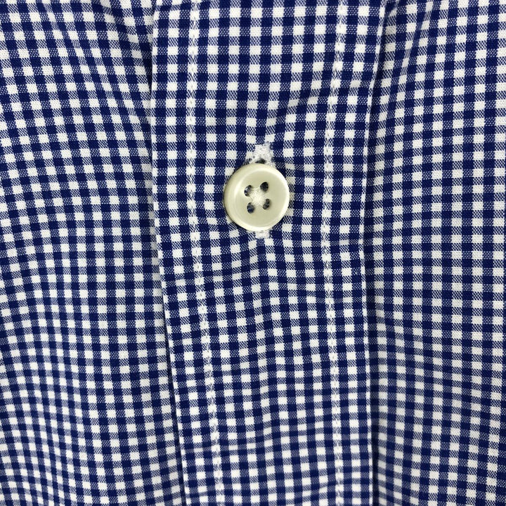 Ralph Lauren Gingham Check Short Sleeve Button Down Check Shirt Men's Size L cotton blue type Vintage Second Hand