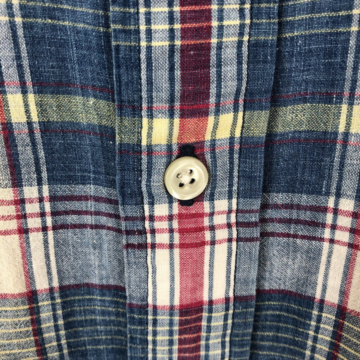 Ralph Lauren BLAKE short sleeve button down check shirt, men's size L cotton blue type Vintage Second Hand
