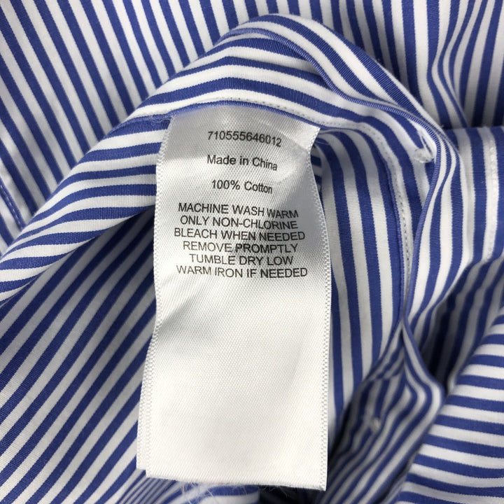 Ralph Lauren short sleeve button down striped shirt, men's size L cotton navy blue type Vintage Second Hand