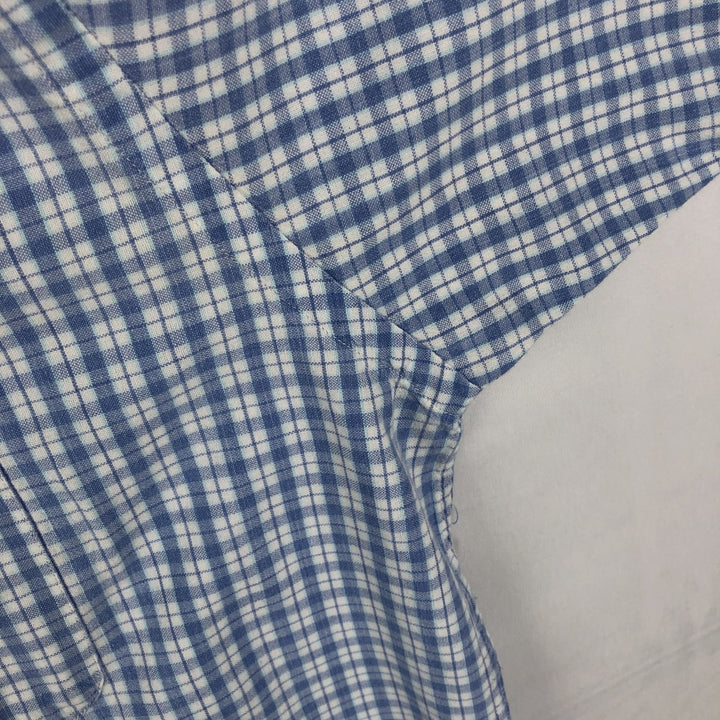 1990'S Ralph Lauren POLO SPORT BLAIRE Short-Sleeve Button-Down Check Shirt, Men's Size L (approx.), Vintage cotton Blue type light blue Vintage Second Hand