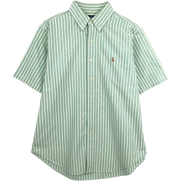 Ralph Lauren Classic Fit Short Sleeve Button Down Striped Shirt Men's Size L cotton white type Vintage Second Hand