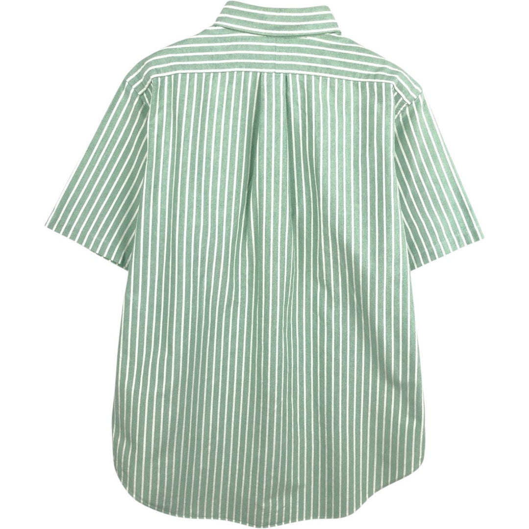 Ralph Lauren Classic Fit Short Sleeve Button Down Striped Shirt Men's Size L cotton white type Vintage Second Hand