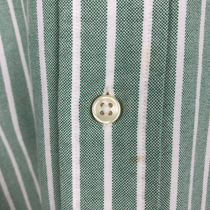 Ralph Lauren Classic Fit Short Sleeve Button Down Striped Shirt Men's Size L cotton white type Vintage Second Hand