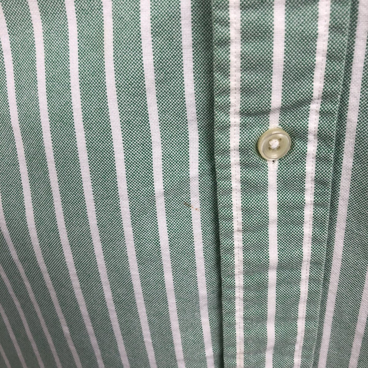 Ralph Lauren Classic Fit Short Sleeve Button Down Striped Shirt Men's Size L cotton white type Vintage Second Hand