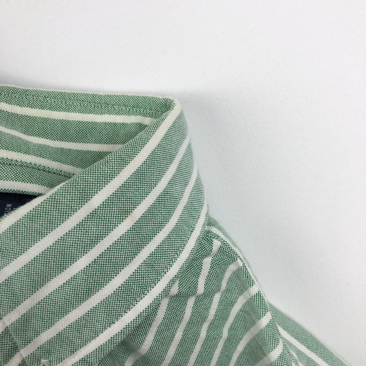Ralph Lauren Classic Fit Short Sleeve Button Down Striped Shirt Men's Size L cotton white type Vintage Second Hand