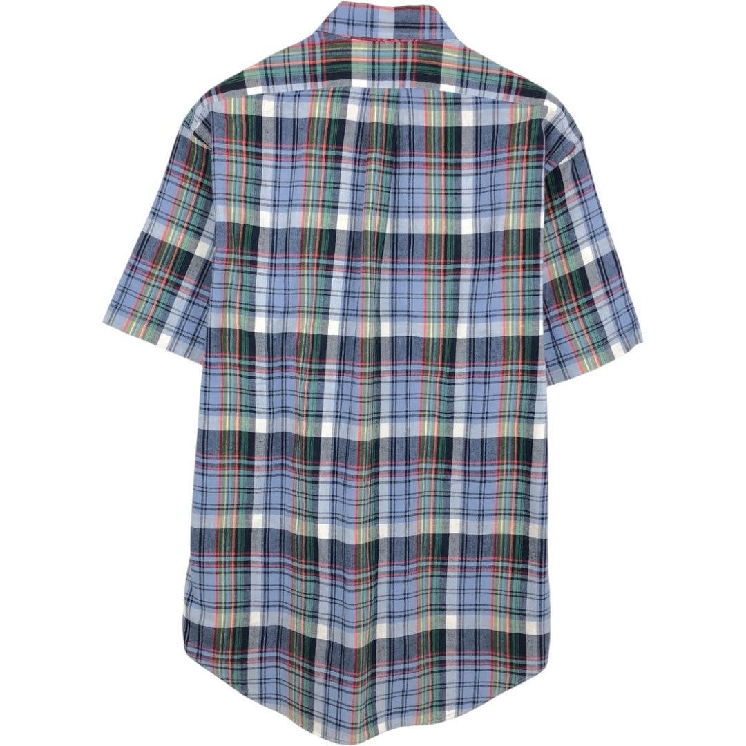 Ralph Lauren BLAKE short sleeve button down check shirt, men's size M cotton blue type Vintage Second Hand