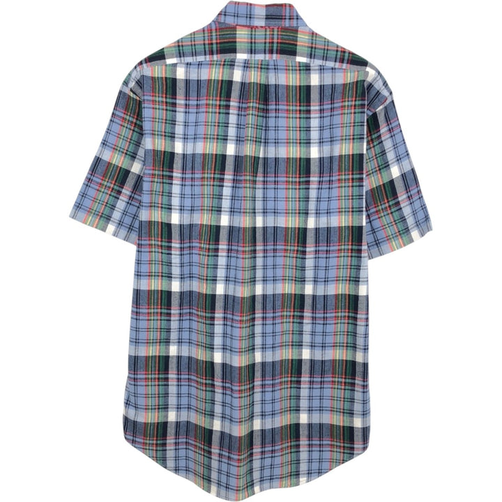Ralph Lauren BLAKE short sleeve button down check shirt, men's size M cotton blue type Vintage Second Hand