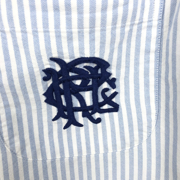 Ralph Lauren POLO RALPH LAUREN Short-Sleeve Striped Cleric Shirt, Men's Size M (approx.) cotton Blue type light blue Vintage Second Hand